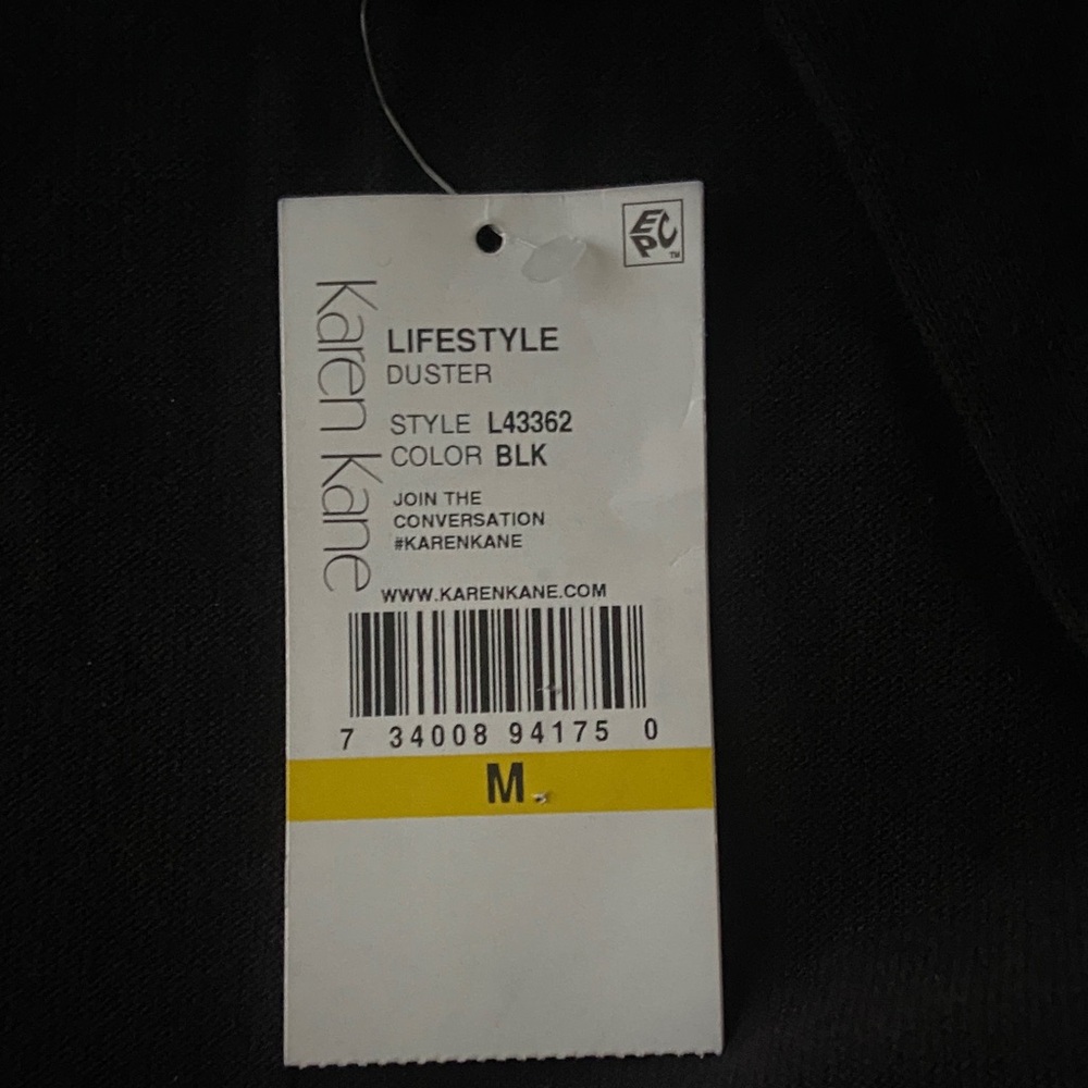 Long Black Cardigan (Duster), Karen Kane, size M. New with tags. - Picture 5 of 10